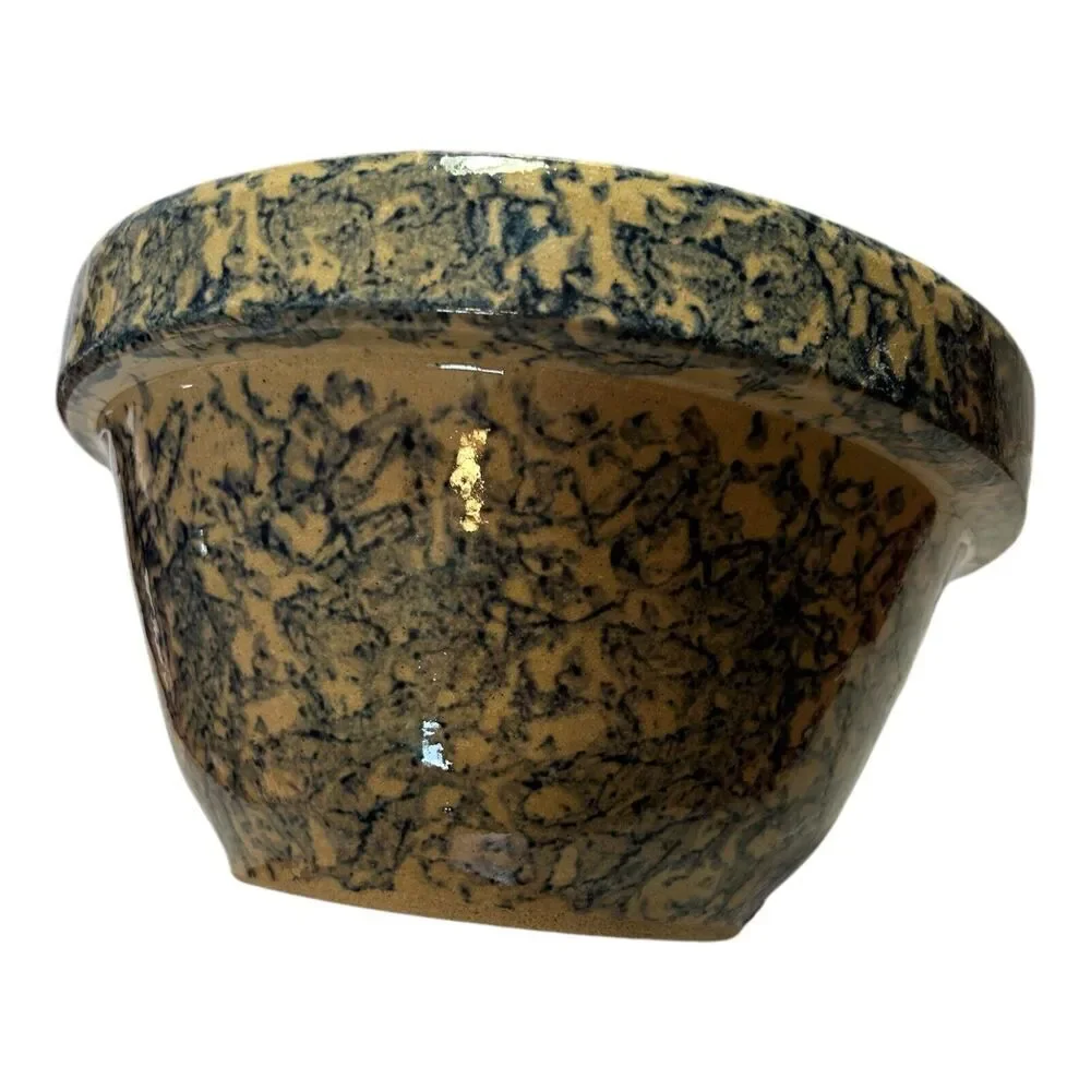 Robinson Ransbottom Roseville, OH Blue Sponge Ware Mixing Bowl 700 7” x 4”
